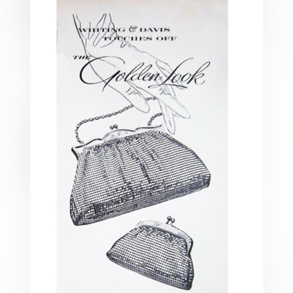 Vintage 1968 Whiting & Davis Black Mesh Evening Bag – Original Box & Receipt - Picture 1 of 17